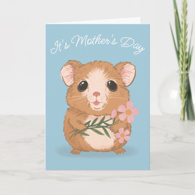 Cute Hamster Dark Humor Mother's Day Card Karte (Vorderseite)
