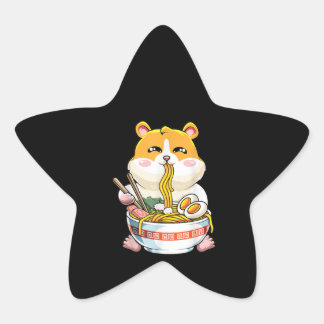 Cute Hamster Kawaii Ramen Stern-Aufkleber