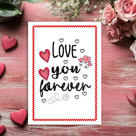 Cute Hand Drawing Valentine Card for Her Sketch   Feiertagskarte