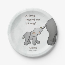 Cute Hand Drawn Elephant Little Peanut BabyShower Pappteller