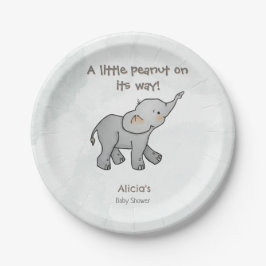 Cute Hand Drawn Elephant Little Peanut BabyShower Pappteller