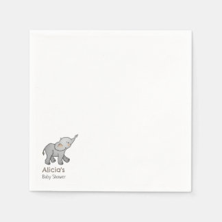 Cute Hand Drawn Little Elephant Baby Shower Serviette