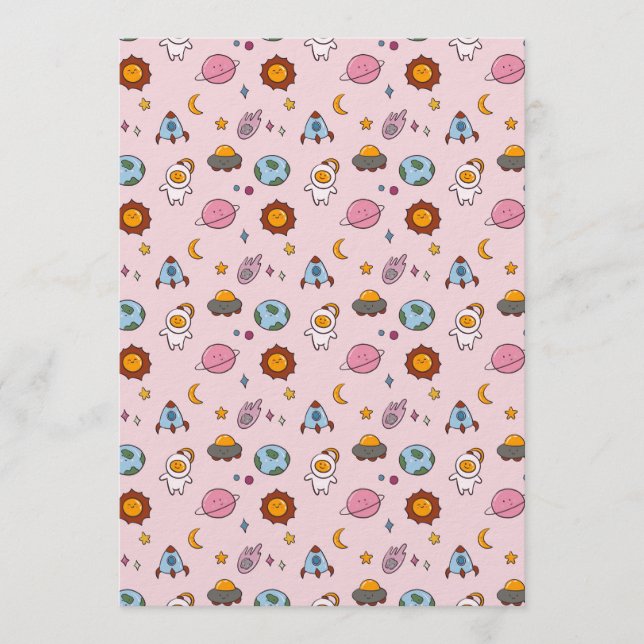 Cute Hand-drawn Little Planet Einladung (Vorderseite)