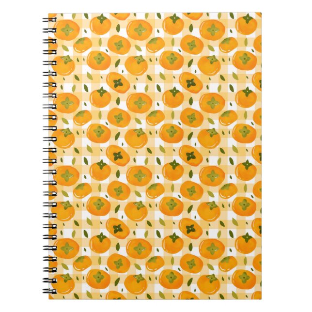 Cute Hand-Drawn Persimmons Seamless Pattern Notizblock (Vorderseite)