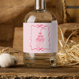 Cute Hand Drawn Pink Champagne Tower Birthday 