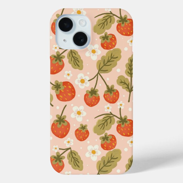 Cute Hand-drawn Red Strawberry Seamless Pattern Case-Mate iPhone Hülle (Rückseite)