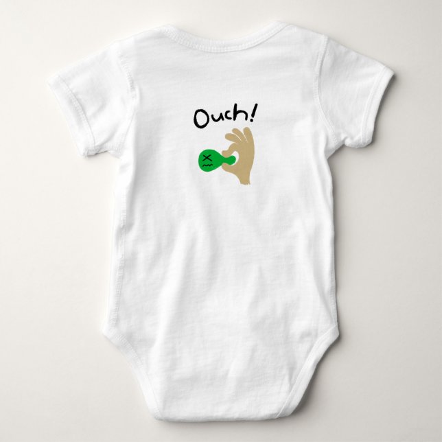 Cute Hand-drawn Round Buddies Baby Strampler (Rückseite)