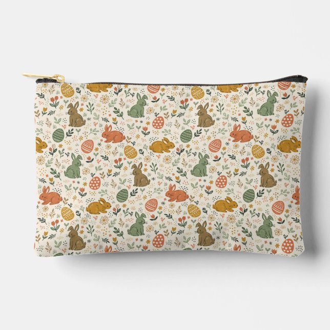 Cute Hand Drawn Spring Bunnies Accessory Pouch Zubehörtasche (Vorderseite)