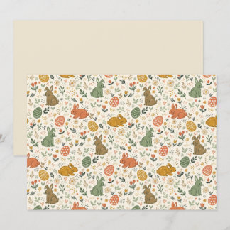 Cute Hand Drawn Spring Bunnies Invitation Einladung