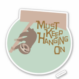 Cute Hang auf Cartoon Sloth Design Aufkleber