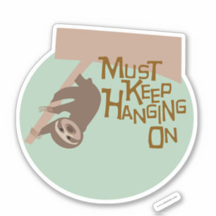 Cute Hang auf Cartoon Sloth Design Aufkleber