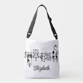Cute Hanging Kittens Custom Name Tragetaschen Mit Langen Trägern