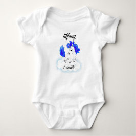 cute Happiness magic blue unicorn Baby Strampler