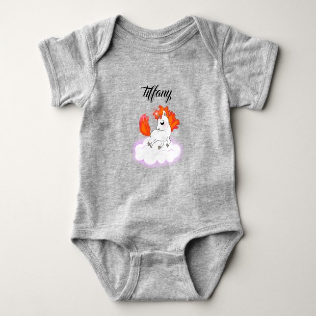cute Happiness magic unicorn Baby Strampler (Vorderseite)