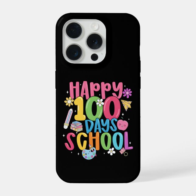 Cute happy 100 days of school first day of school iPhone hülle (Rückseite)