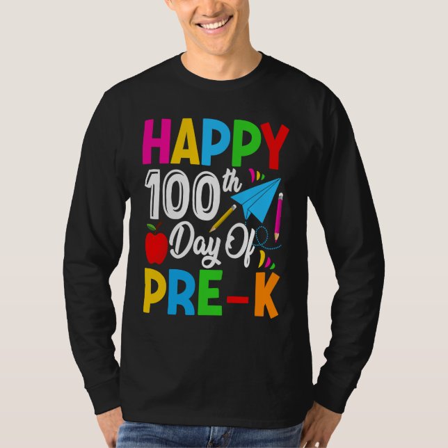Cute Happy 100th Day of Pre k School For Student o T-Shirt (Vorderseite)