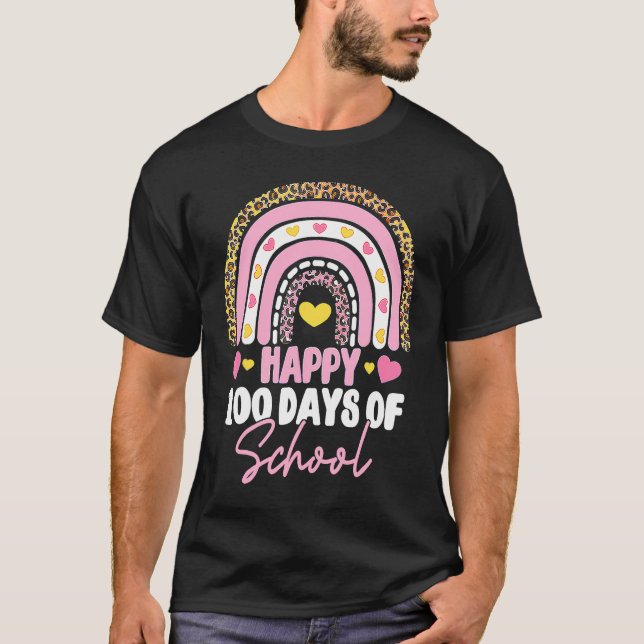 Cute Happy 100th Day Of School Teacher Kids 100 Da T-Shirt (Vorderseite)