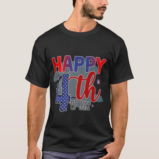 Cute Happy 4th Of July T-Shirt (Vorderseite)