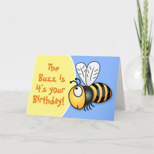 Cute happy birthday bee cartoon illustration karte