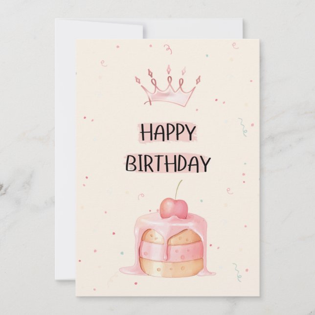 Cute Happy Birthday Card Einladung (Vorderseite)