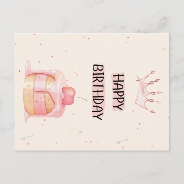 Cute Happy Birthday Card Postkarte (Vorderseite)