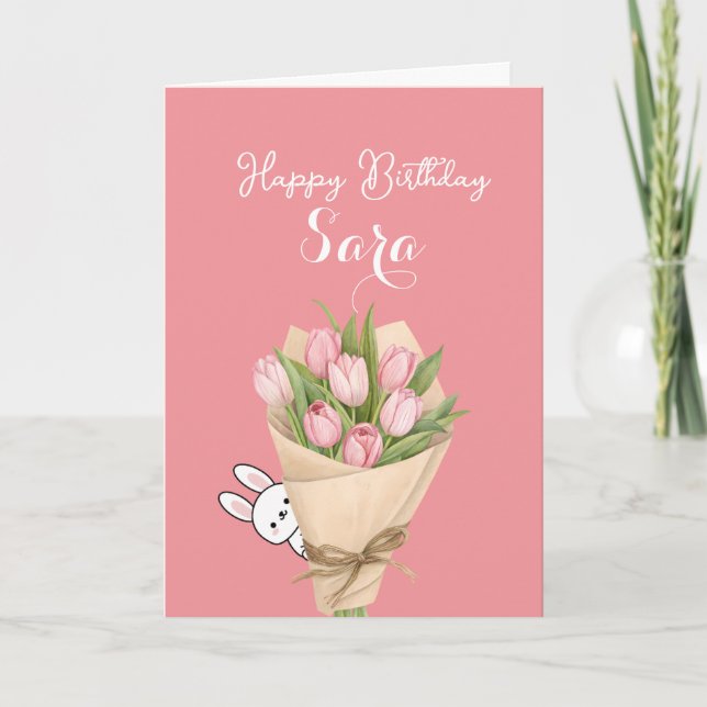 Cute Happy Birthday Card with Sweet Message Karte (Vorderseite)