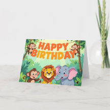 Cute Happy Birthday safari theme