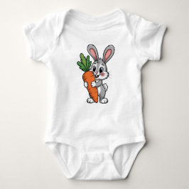 Cute Happy Bunny Rabbit Baby Strampler