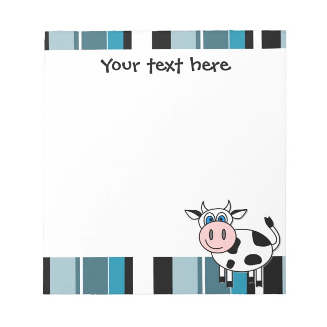 Cute Happy Cow Notizblock (Vorderseite)