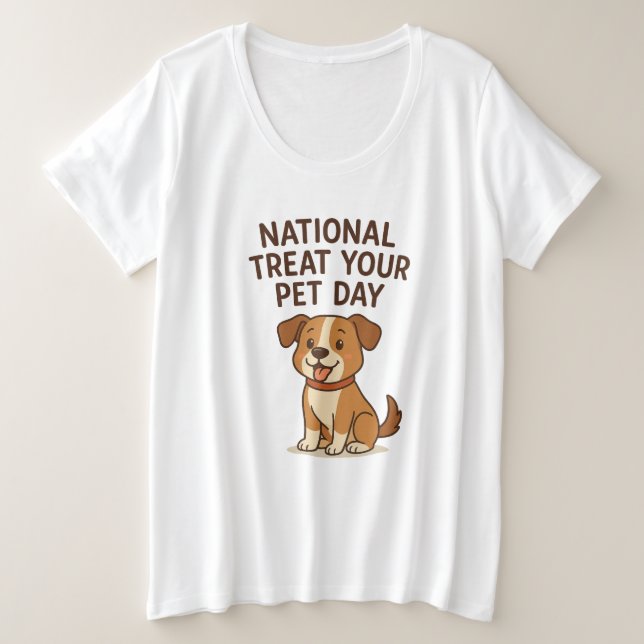 Cute Happy Dog Tee | National Treat Your Pet Day  (Design vorne)