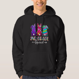 Cute Happy Easter 2nd Grade Squad Three Bunny East Hoodie