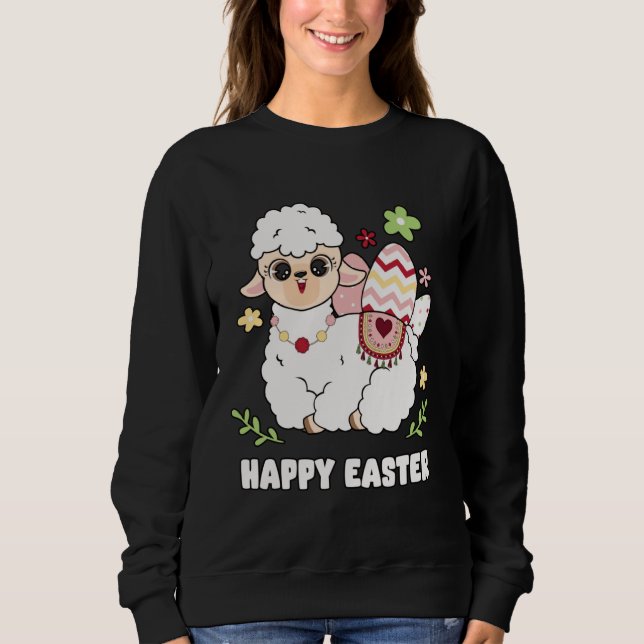 Cute Happy Easter Day Egg Hunt Boys Girls Kids She Sweatshirt (Vorderseite)