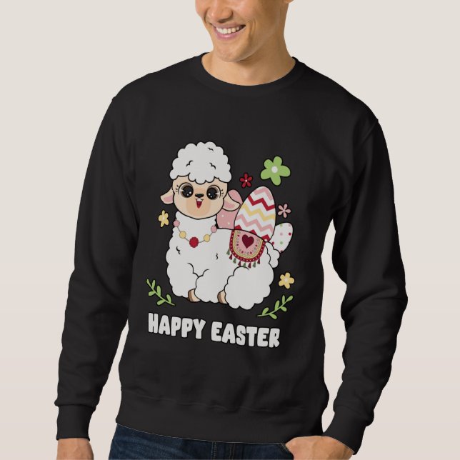 Cute Happy Easter Day Egg Hunt Boys Girls Kids She Sweatshirt (Vorderseite)