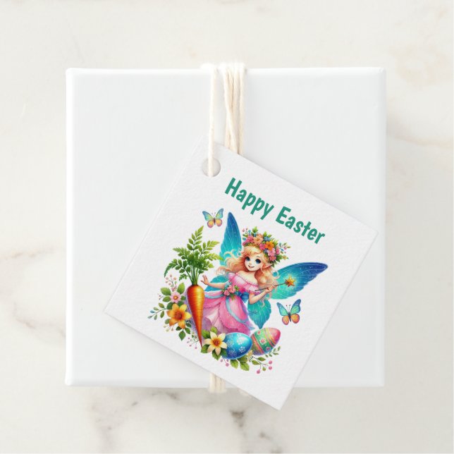 Cute Happy Easter Fairy Customizable  Geschenkanhänger (Beispiel)