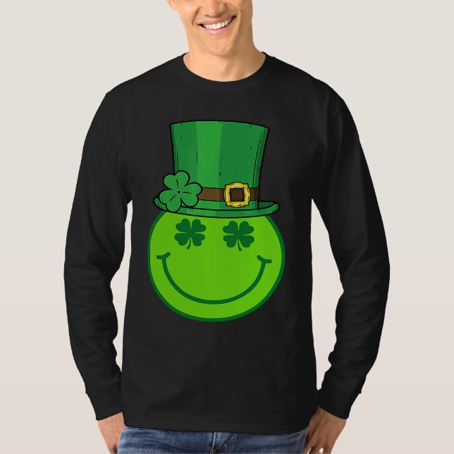 Cute Happy Face Leprechaun  St Patricks Day Irish  T-Shirt (Vorderseite)