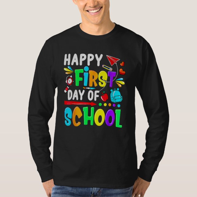 Cute Happy First Day Of School Back To School Girl T-Shirt (Vorderseite)