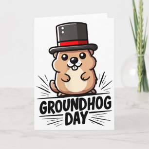 Cute Happy Groundhog Day 2. Februar Phils Feiertag Karte
