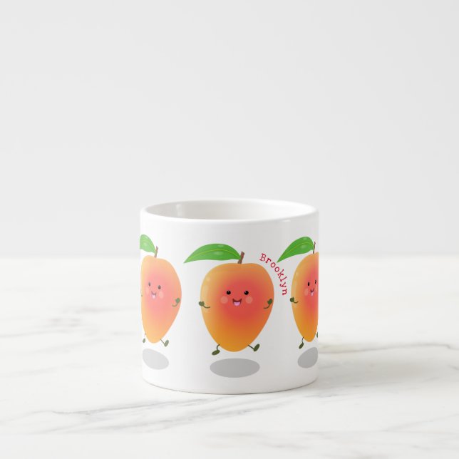 Cute happy mango cartoon illustration espressotasse (Vorderseite)