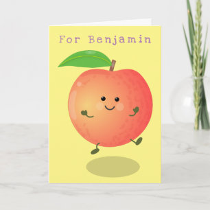 Cute happy peach yellow cartoon karte