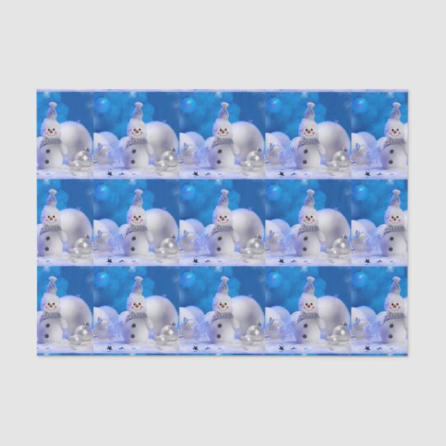 cute happy snowman cropped seidenpapier (Vorderseite)