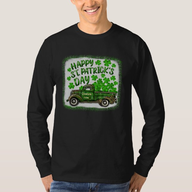 Cute Happy St Patrick s Day Leopard Shamrock Farm  T-Shirt (Vorderseite)