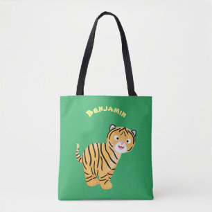 Cute happy tiger cub cartoon