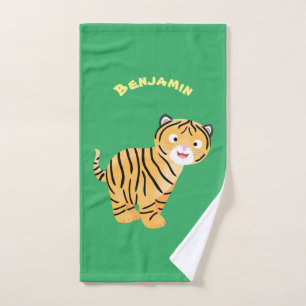 Cute happy tiger cub cartoon badhandtuch set