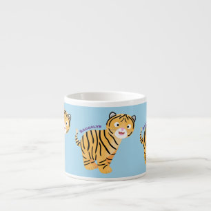 Cute happy tiger cub cartoon espressotasse