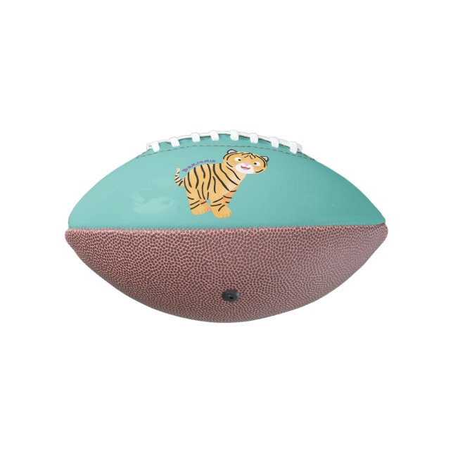 Cute happy tiger cub cartoon football (Gedreht 270)
