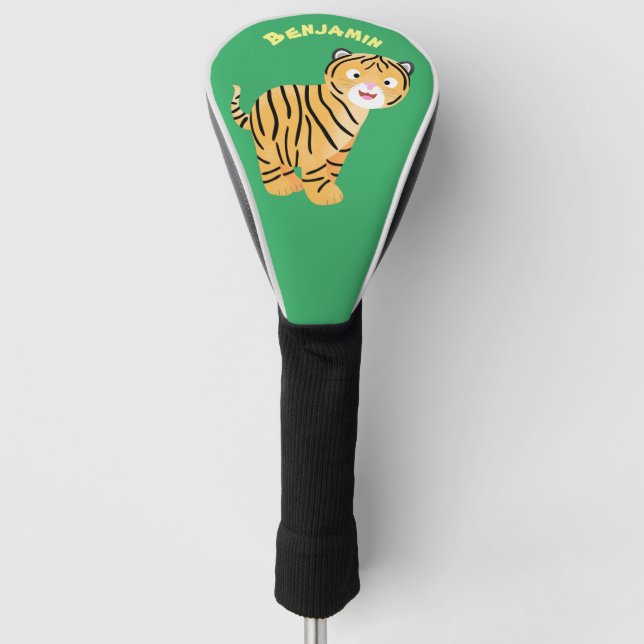 Cute happy tiger cub cartoon golf headcover (Vorderseite)