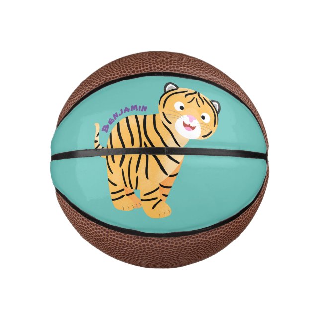 Cute happy tiger cub cartoon mini basketball (Vorderseite)