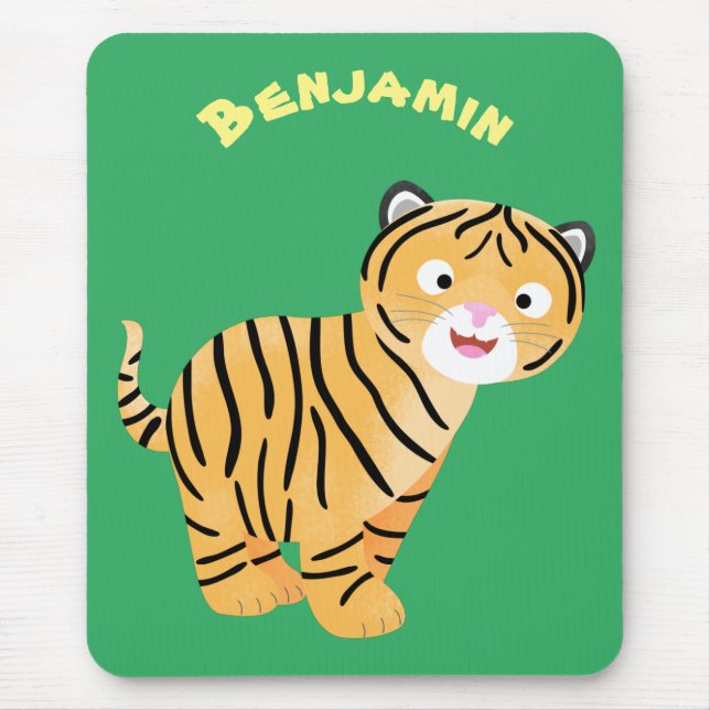 Cute happy tiger cub cartoon mousepad (Vorne)
