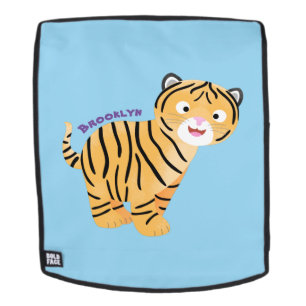 Cute happy tiger cub cartoon rucksack