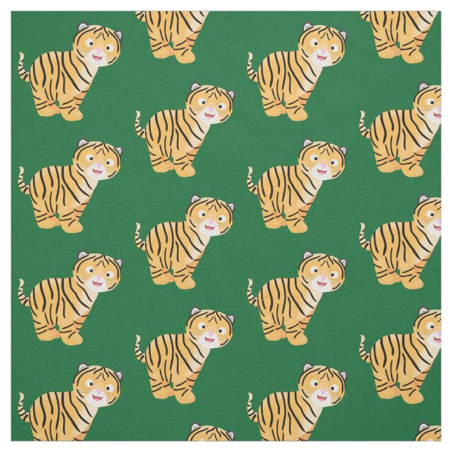 Cute happy tiger cub cartoon stoff (Muster)
